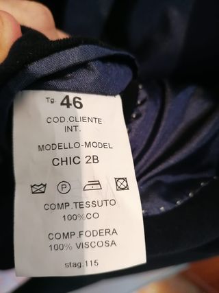 Giacca sartoriale nera taglia 46