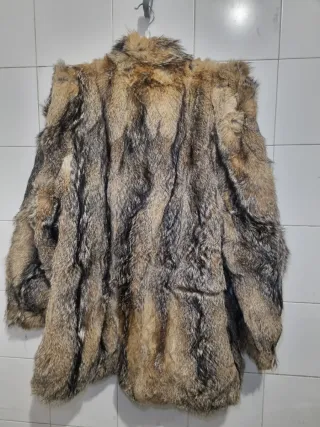 Abrigo de piel de zorro auténtica