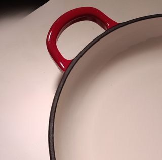 Sartén hierro fundido esmaltado vidrio rojo 26 cm
