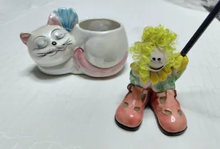 Portapenne clown e gatto