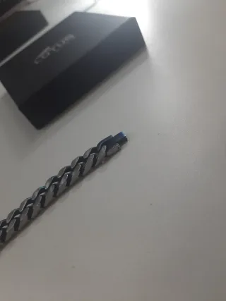 Pulsera Lotus Acero-Azul-Plateado