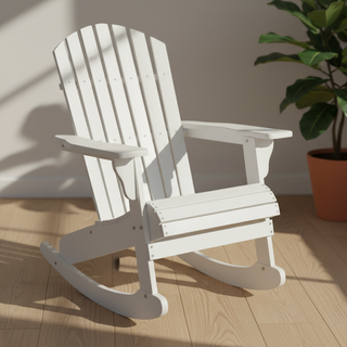 Silla Mecedora Adirondack Outsunny Blanca
