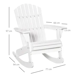 Silla Mecedora Adirondack Outsunny Blanca