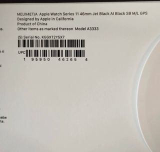 Apple Watch Serie 11 GPS 46mm Nero/Argento