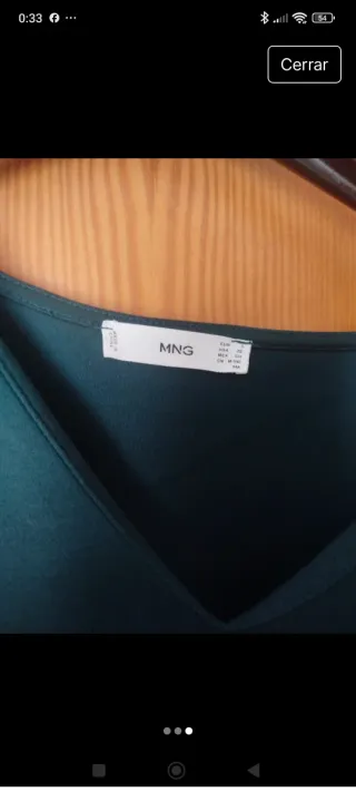 Vestido Mango verde talla XS