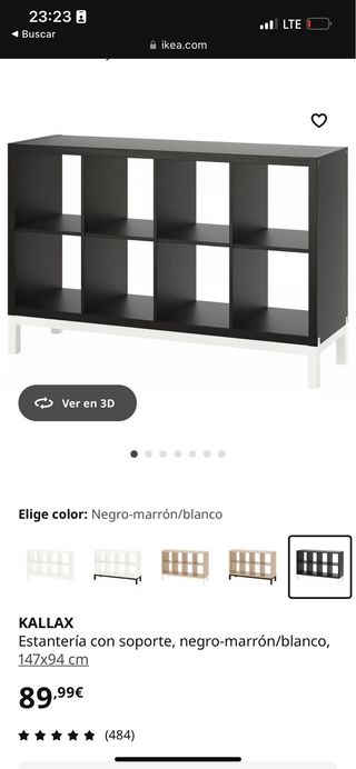 Estantería Kallax con soporte negro/marrón