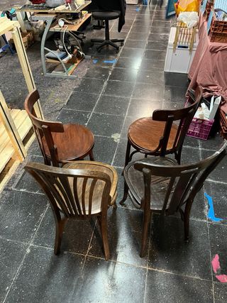 Set 4 Sillas Vintage Madera