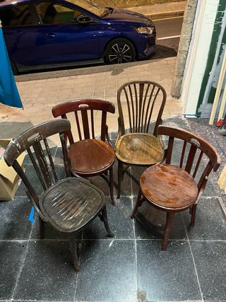 Set 4 Sillas Vintage Madera