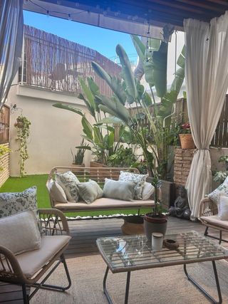 Conjunto Terraza Sklum Ratán y Cristal