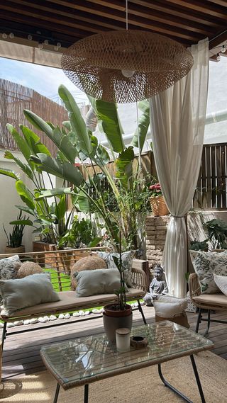 Conjunto Terraza Sklum Ratán y Cristal