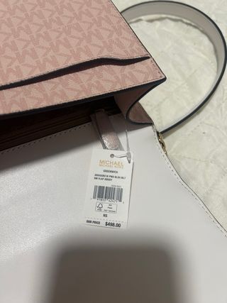 Bolso Michael Kors rosa y blanco