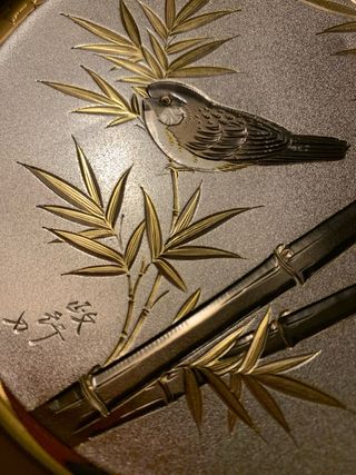 Piatto decorativo oro e argento