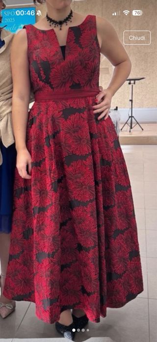 Abito da cerimonia rosso e nero taglia L 44 italia