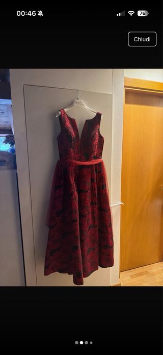 Abito da cerimonia rosso e nero taglia L 44 italia