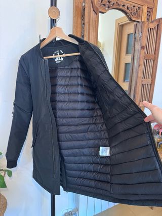 Abrigo parka forro de plumas Jott negro S