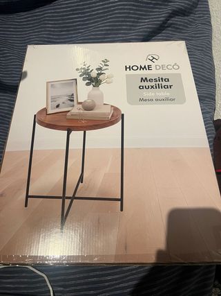 Mesa Auxiliar HOME DECÓ Madera y Metal