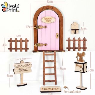 Puerta Ratón Pérez Artesanal, elige color y foto