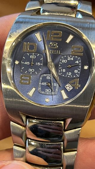 Reloj Breil Cronógrafo Azul y Plateado.