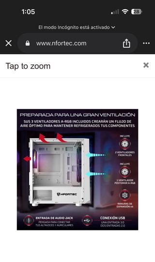 Caja PC Nfortec Dys Blanca