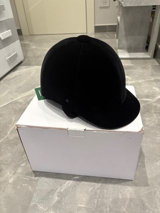 Elmetto da equitazione nero in velluto