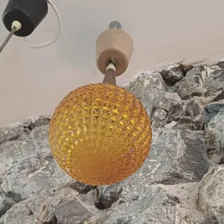 Lámpara vintage bola cristal naranja