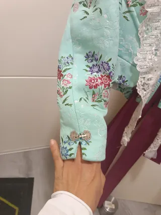 Traje Fallera Niña 6-9 años,azul agua marina.