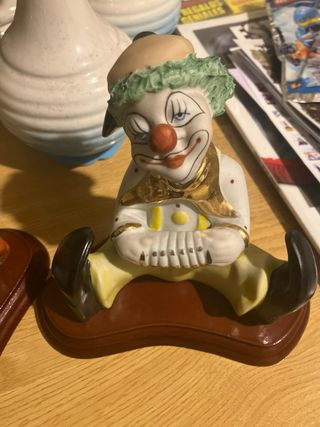 2 Figuras antiguas de Payasos de Cerámica