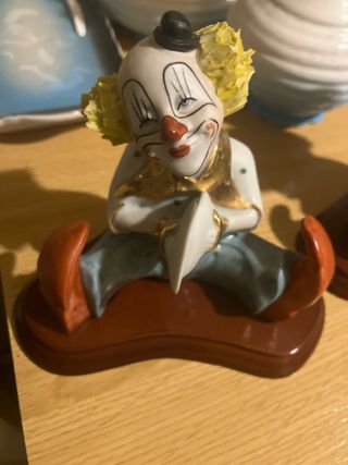 2 Figuras antiguas de Payasos de Cerámica