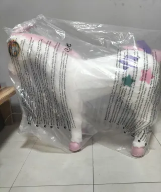 Unicornio Gigante Peluche Blanco Rosa