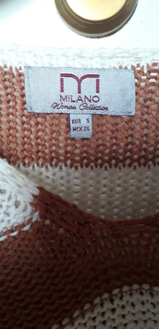 Jersey oversize rayas beige y marrón