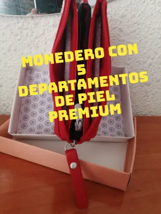 MONEDERO 5 DEPARTAMENTOS DE PIEL LUGUPELL.