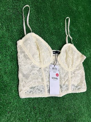 Conjunto blazer y top encaje