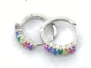 argollas plata 925mm con piedra con circonita