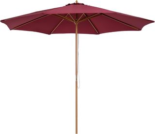 Outsunny, Ombrellone in Legno, 300 Cm, Ombrellone da Giardino, Balcone, in Bambù