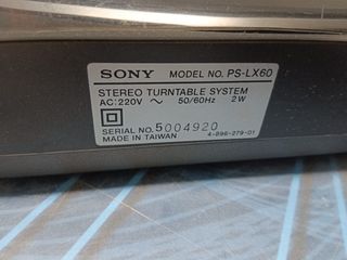 Tocadiscos estéreo, Sony PS-LX60