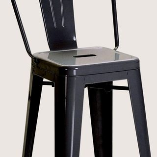 Set di 2 Sgabelli da Cucina Industriali con Schienale Rimovibile e Poggiapiedi, Sgabelli Moderni in Metallo, 44X46X116 Cm, Nero