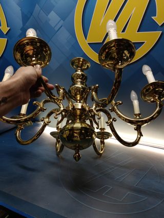 Clásica Lampara de techo, mid century, 8 brazos 70x71 cm