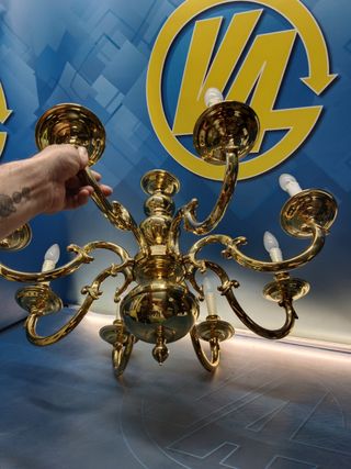 Clásica Lampara de techo, mid century, 8 brazos 70x71 cm