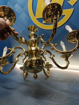 Clásica Lampara de techo, mid century, 8 brazos 70x71 cm