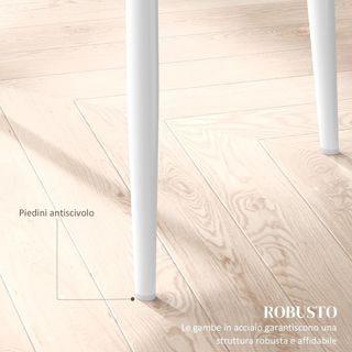 Set di 2 sedie da pranzo in similpelle, sedie da cucina con schienale alto con cuciture a diamante e gambe in acciaio, sedia moderna per cucina, camera da letto, ufficio e soggiorno, bianco