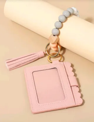 Llavero Tarjetero con Abalorios