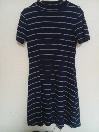 Vestido juvenil rayas azul y blanco Talla S