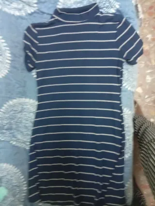 Vestido juvenil rayas azul y blanco Talla S