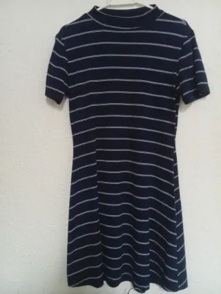 Vestido juvenil rayas azul y blanco Talla S