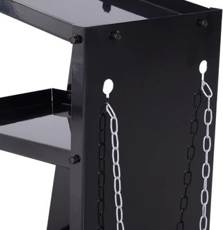 Carro Porta Utensilios, Con 3 Estantes Y 4 Ruedas de Goma, Porta Utensilios de Taller en Acero para Garaje, 71L X 39P X 70A Cm, Negro