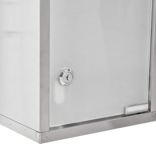 Armario Porta Medicamentos, Caja de Medicinas de Acero con Puerta de Vidrio, 3 Estantes y 2 Llaves, 20X12X58Cm