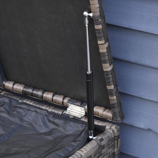 Set di mobili da giardino in rattan da 6 pezzi, soggiorno con 2 tavolini, divani e 2 poltrone imbottite per 7 persone, marrone