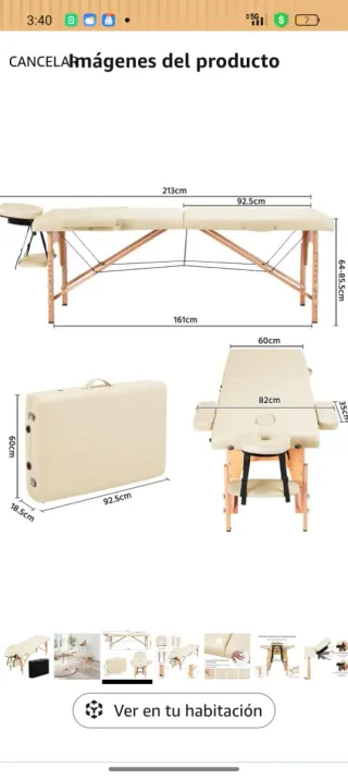 Yaheetech Camilla Masaje Portátil NUEVA