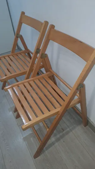 Conjunto 2 Sillas Madera Plegables
