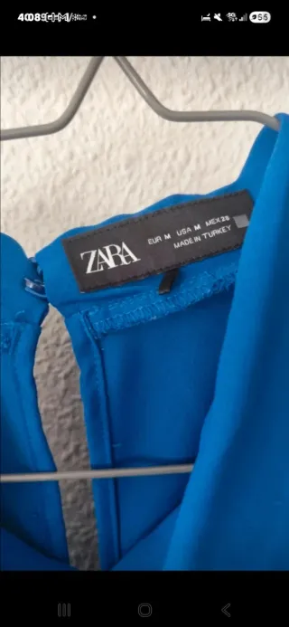 Vestido Zara azul drapeado